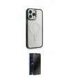 ieg™ iPhone 14 Pro Kılıf Yankı Işık Özel Seri - Siyah 3D Antistatik Hayalet Cam Ekran Koruyucu