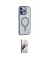 ieg™ iPhone 14 Pro Kılıf Yankı Işık Özel Seri - Siyah Bilvis 3D Mat Cam Ekran Koruyucu