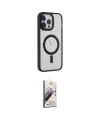 ieg™ iPhone 14 Pro Kılıf Yankı Işık Özel Seri - Siyah Bilvis 3D Mat Cam Ekran Koruyucu