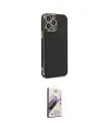 ieg™ iPhone 14 Pro Kılıf Yankı Serisi - Siyah Bilvis 3D Mat Cam Ekran Koruyucu