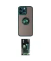 ieg™ iPhone 14 Pro Kılıf Yörünge Çizgi - Siyah 360 Mat Full Body Arka Koruyucu