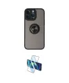 ieg™ iPhone 14 Pro Kılıf Yörünge Çizgi - Siyah 3D Antistatik Cam Ekran Koruyucu