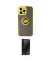 ieg™ iPhone 14 Pro Kılıf Yörünge Çizgi - Siyah 3D Antistatik Hayalet Cam Ekran Koruyucu