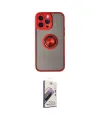 ieg™ iPhone 14 Pro Kılıf Yörünge Çizgi - Siyah Bilvis 3D Mat Cam Ekran Koruyucu