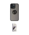 ieg™ iPhone 14 Pro Kılıf Yörünge Çizgi - Siyah Bilvis 3D Mat Cam Ekran Koruyucu