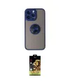 ieg™ iPhone 14 Pro Kılıf Yörünge Çizgi - Siyah Buffer Cam Ekran Koruyucu