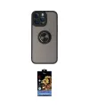 ieg™ iPhone 14 Pro Kılıf Yörünge Çizgi - Siyah Buffer Hayalet Cam Ekran Koruyucu