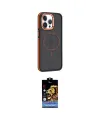 ieg™ iPhone 14 Pro Kılıf Yörünge Klasik - Siyah Buffer Hayalet Cam Ekran Koruyucu