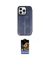 ieg™ iPhone 14 Pro Kılıf Zirve Yansıma Serisi - Siyah Buffer Hayalet Cam Ekran Koruyucu