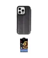ieg™ iPhone 14 Pro Kılıf Zirve Yansıma Serisi - Siyah Buffer Hayalet Cam Ekran Koruyucu