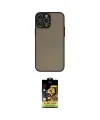 ieg™ iPhone 14 Pro Max Kılıf Ahenk Çizgi Serisi - Siyah Buffer Cam Ekran Koruyucu
