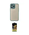 ieg™ iPhone 14 Pro Max Kılıf Ahenk Çizgi Serisi - Siyah Buffer Cam Ekran Koruyucu