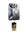 ieg™ iPhone 14 Pro Max Kılıf Ahenk Doku Özel Seri - Siyah Buffer Cam Ekran Koruyucu