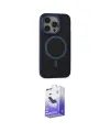 ieg™ iPhone 14 Pro Max Kılıf Ahenk Form Serisi - Siyah Bilvis 5in1 5D Magic Hayalet Cam Ekran Koruyucu