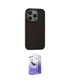ieg™ iPhone 14 Pro Max Kılıf Ahenk Form Serisi - Siyah Bilvis 5in1 5D Magic Hayalet Cam Ekran Koruyucu