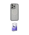 ieg™ iPhone 14 Pro Max Kılıf Ahenk Form Serisi - Siyah Bilvis 5in1 5D Magic Hayalet Cam Ekran Koruyucu