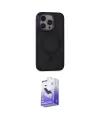 ieg™ iPhone 14 Pro Max Kılıf Ahenk Form Serisi - Siyah Bilvis 5in1 5D Magic Hayalet Cam Ekran Koruyucu