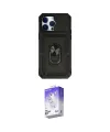 ieg™ iPhone 14 Pro Max Kılıf Ahenk Klasik - Siyah Bilvis 5in1 3D Magic Cam Ekran Koruyucu