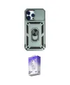 ieg™ iPhone 14 Pro Max Kılıf Ahenk Klasik - Siyah Bilvis 5in1 3D Magic Cam Ekran Koruyucu