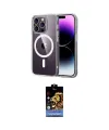 ieg™ iPhone 14 Pro Max Kılıf Ahenk Minimal Serisi - Siyah Buffer Hayalet Cam Ekran Koruyucu