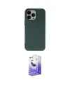 ieg™ iPhone 14 Pro Max Kılıf Ahenk Serisi - Siyah Bilvis 5in1 5D Magic Hayalet Cam Ekran Koruyucu