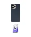 ieg™ iPhone 14 Pro Max Kılıf Ahenk Serisi - Siyah Bilvis 5in1 5D Magic Hayalet Cam Ekran Koruyucu