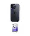 ieg™ iPhone 14 Pro Max Kılıf Akış Çizgi Koleksiyonu - Siyah Bilvis 5in1 5D Magic Hayalet Cam Ekran Koruyucu