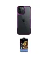 ieg™ iPhone 14 Pro Max Kılıf Akış Çizgi Koleksiyonu - Siyah Buffer Hayalet Cam Ekran Koruyucu