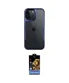 ieg™ iPhone 14 Pro Max Kılıf Akış Çizgi Koleksiyonu - Siyah Buffer Hayalet Cam Ekran Koruyucu