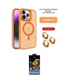 ieg™ iPhone 14 Pro Max Kılıf Akış Form - Siyah Buffer Hayalet Cam Ekran Koruyucu