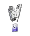 ieg™ iPhone 14 Pro Max Kılıf Atlas Doku Koleksiyonu - Siyah Bilvis 5in1 5D Magic Hayalet Cam Ekran Koruyucu