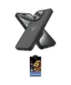 ieg™ iPhone 14 Pro Max Kılıf Atlas Form - Siyah Buffer Hayalet Cam Ekran Koruyucu