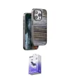 ieg™ iPhone 14 Pro Max Kılıf Atlas Minimal Özel Seri - Siyah Bilvis 5in1 5D Magic Hayalet Cam Ekran Koruyucu