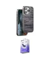 ieg™ iPhone 14 Pro Max Kılıf Atlas Minimal Özel Seri - Siyah Bilvis 5in1 5D Magic Hayalet Cam Ekran Koruyucu