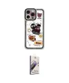 ieg™ iPhone 14 Pro Max Kılıf Çekirdek Asil - Siyah Bilvis 3D Mat Cam Ekran Koruyucu