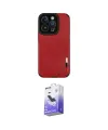 ieg™ iPhone 14 Pro Max Kılıf Doruk Asil Koleksiyonu - Siyah Bilvis 5in1 5D Magic Hayalet Cam Ekran Koruyucu