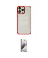 ieg™ iPhone 14 Pro Max Kılıf Doruk Doku Prime - Siyah Bilvis 3D Mat Cam Ekran Koruyucu