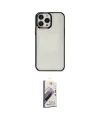 ieg™ iPhone 14 Pro Max Kılıf Doruk Doku Prime - Siyah Bilvis 3D Mat Cam Ekran Koruyucu