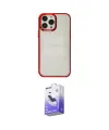ieg™ iPhone 14 Pro Max Kılıf Doruk Doku Prime - Siyah Bilvis 5in1 5D Magic Hayalet Cam Ekran Koruyucu