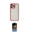 ieg™ iPhone 14 Pro Max Kılıf Doruk Doku Prime - Siyah Buffer Hayalet Cam Ekran Koruyucu