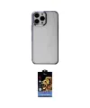 ieg™ iPhone 14 Pro Max Kılıf Doruk Doku Prime - Siyah Buffer Hayalet Cam Ekran Koruyucu