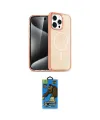 ieg™ iPhone 14 Pro Max Kılıf Eksen Doku Koleksiyonu - Siyah 18D Cam Ekran Koruyucu