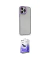 ieg™ iPhone 14 Pro Max Kılıf Eksen Doku Prime - Siyah Bilvis 5in1 5D Magic Hayalet Cam Ekran Koruyucu