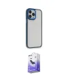 ieg™ iPhone 14 Pro Max Kılıf Eksen Doku Prime - Siyah Bilvis 5in1 5D Magic Hayalet Cam Ekran Koruyucu