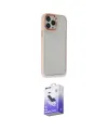 ieg™ iPhone 14 Pro Max Kılıf Eksen Doku Prime - Siyah Bilvis 5in1 5D Magic Hayalet Cam Ekran Koruyucu