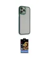 ieg™ iPhone 14 Pro Max Kılıf Eksen Doku Prime - Siyah Buffer Hayalet Cam Ekran Koruyucu