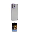 ieg™ iPhone 14 Pro Max Kılıf Eksen Doku Prime - Siyah Buffer Hayalet Cam Ekran Koruyucu