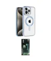 ieg™ iPhone 14 Pro Max Kılıf Eksen Form Koleksiyonu - Şeffaf 360 Full Body Arka Koruyucu