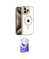 ieg™ iPhone 14 Pro Max Kılıf Eksen Form Koleksiyonu - Siyah Bilvis 5in1 5D Magic Hayalet Cam Ekran Koruyucu