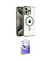 ieg™ iPhone 14 Pro Max Kılıf Eksen Form Koleksiyonu - Siyah Bilvis 5in1 5D Magic Hayalet Cam Ekran Koruyucu